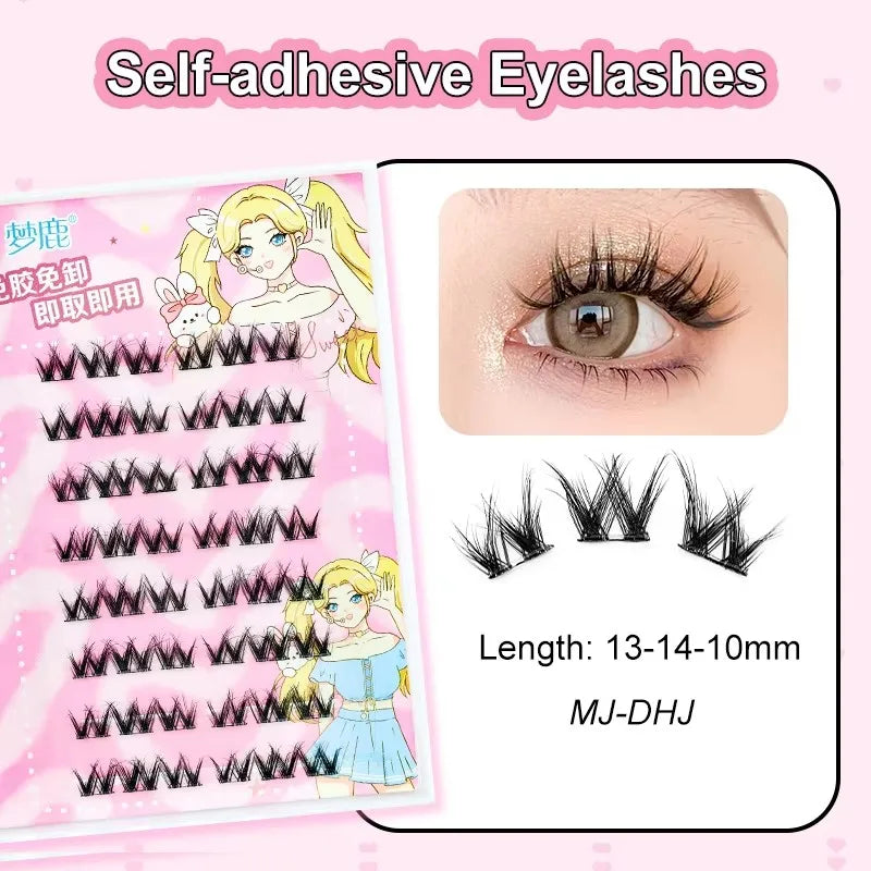 Self Adhesive Eyelashes Cluster Lashes No Glue Individual Lashes Soft Lash Clusters Reusable Self Adhesive Lashes Makeup