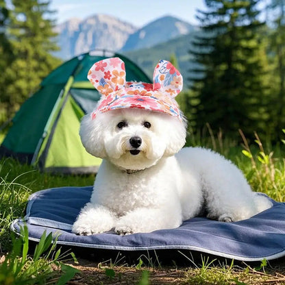 Pet Supplies With Ear Dog Sunscreen Hat Cute Colorful Dog Fisherman Hat Adjustable Pet Baseball Cap Small and Medium Dogs