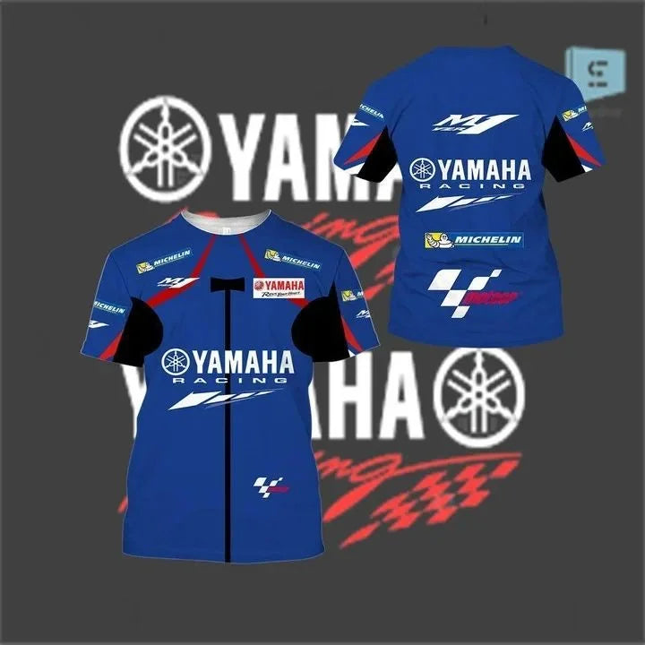 2025 new 3D printed Yamaha motorcycle off-road fashionable T-shirt, suitable for extreme sports adventure men's and women's T-sh
