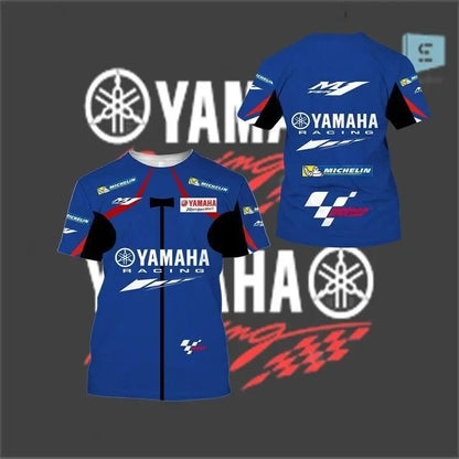 2025 new 3D printed Yamaha motorcycle off-road fashionable T-shirt, suitable for extreme sports adventure men's and women's T-sh