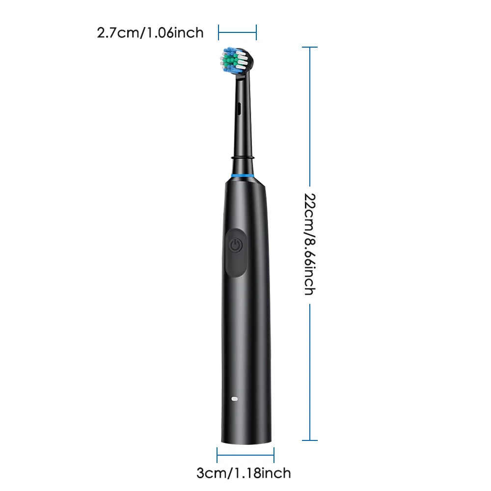 5 Modes Rotating Electric Toothbrush for Adults Smart Timer Deep Clean USB Rechargeable Tooth Brush with Replacement Heads