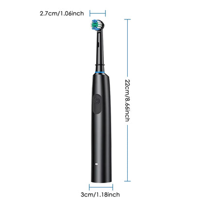 5 Modes Rotating Electric Toothbrush for Adults Smart Timer Deep Clean USB Rechargeable Tooth Brush with Replacement Heads