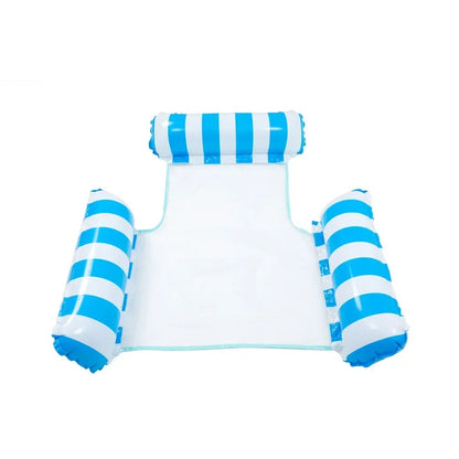 Adult inflatable water mat、Foldable reclining chair with backrest、Inflatable striped floating bed、Single hammock