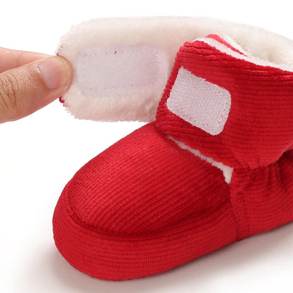 Winter Baby Cotton Shoes Thick Plush Snow Boots Soft Casual Walking Shoes for 0-18 Month Old Comfortable Toddler Footwear