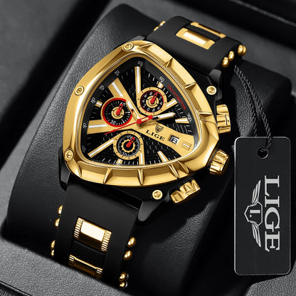 LIGE Original Luxury Men Watch Waterproof Sport Mens Quartz Wrist Watches Business Big Dial Wristwatches Relogio Masculino+BOX