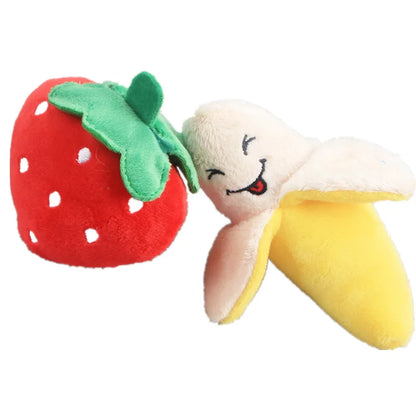 Pet Toys Plush Squeaky Toy Bite-Resistant Clean Dog Chew Puppy Training Toy Soft Banana Bone Vegetable Fruit Pet Supplies DC05