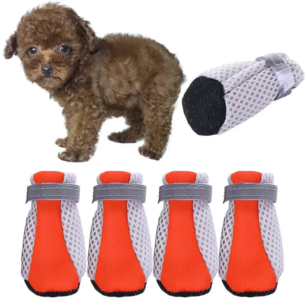 Safe Anti-slip with Reflective Stripe Hot Pavement Mesh for Poodle Yorkshire Pet Supplies Dog Shoes Pet Rain Boots Dog Boots