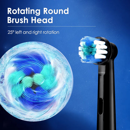 5 Modes Rotating Electric Toothbrush for Adults Smart Timer Deep Clean USB Rechargeable Tooth Brush with Replacement Heads