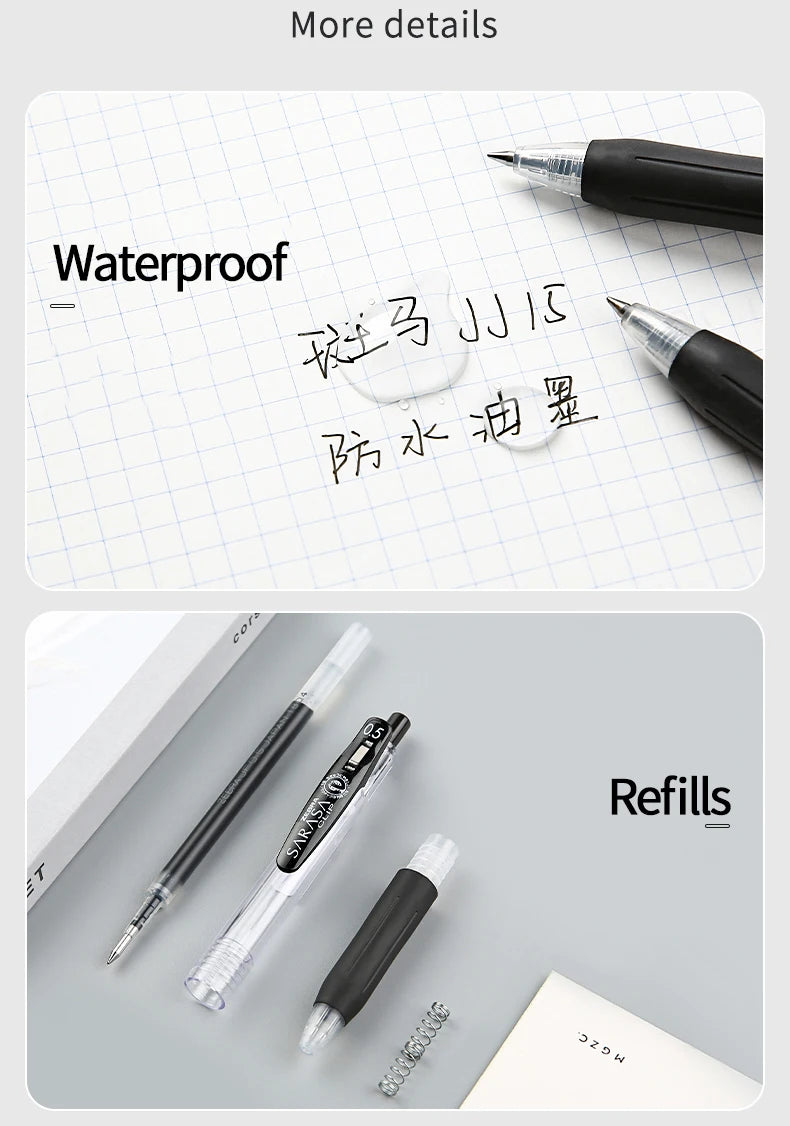 Zebra Sarasa Clip 0.5mm Black Blue Red Retractable Gel Pens Ballpoint for Writing Office Accessory School Supplies Stationery