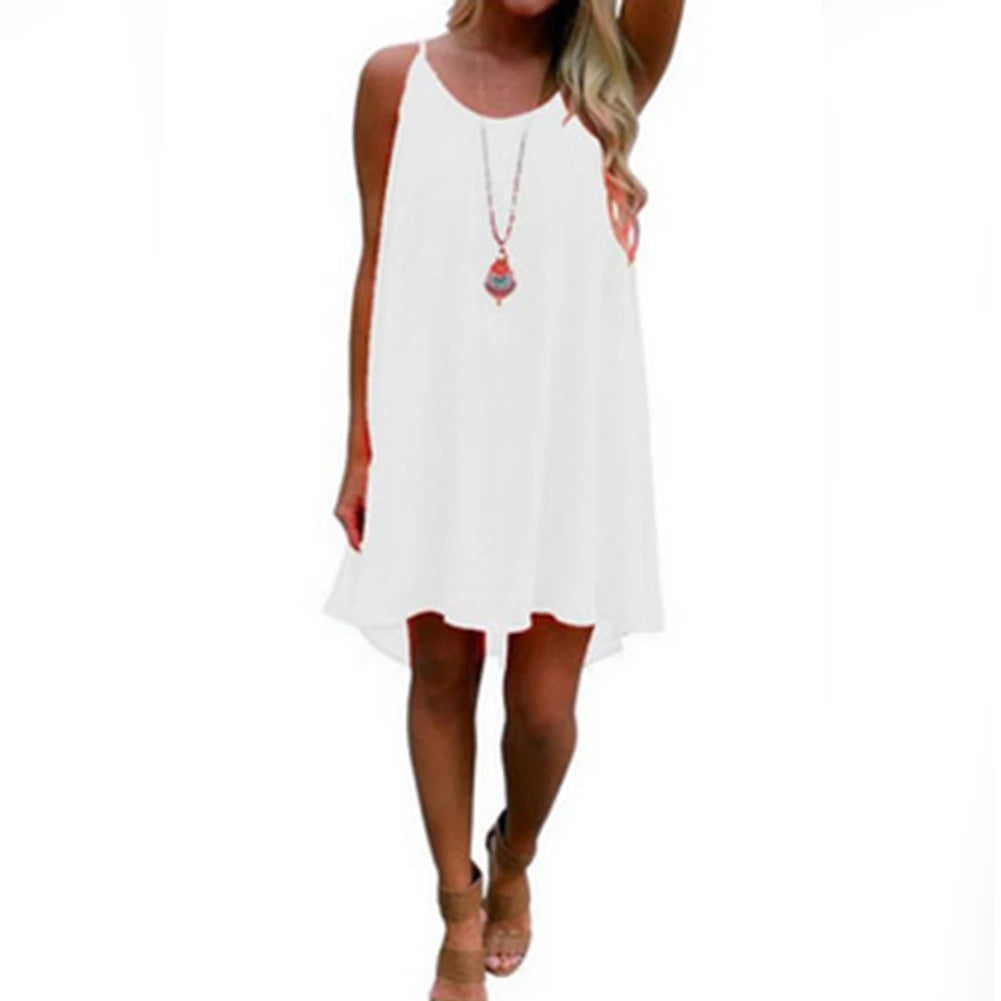 2016 Summer Fshion  2016 Hot New Sexy Women's Summer Casual Sleeveless Strap Backless Beach Dress for Evening Party
