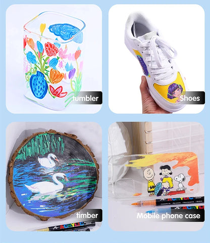 Guangna 360 288 Colors Acrylic Markers Brush Pens Fabric Rock Painting Pen Stone Ceramic Glass Wood Making school Art Supplies