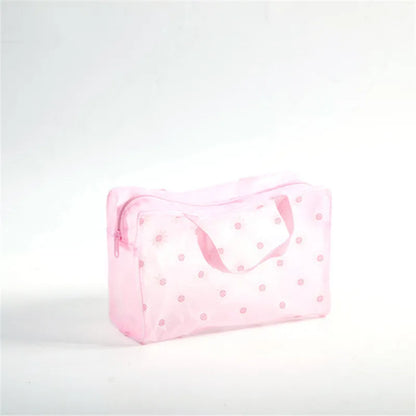 1 Pc PVC Transparent Cosmetic Bag Clear Makeup Bag for Women Girl Waterproof Zipper Beauty Case Travel Toiletry Bags Handbag