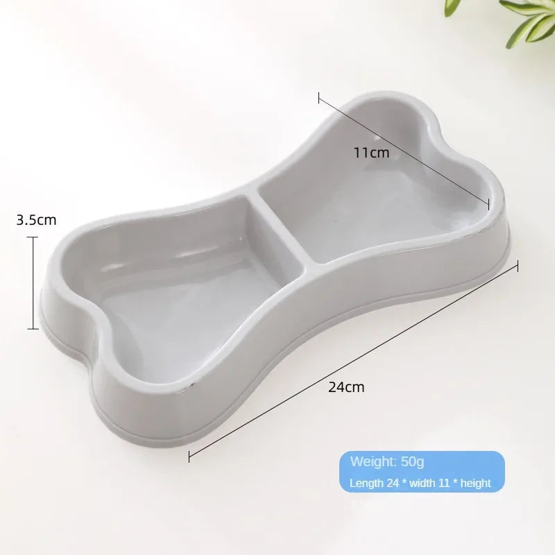 Pet Supplies Double Bowl Dog Food dog bone shaped pet double bowl maca keel shaped dog double bowl pet bowl