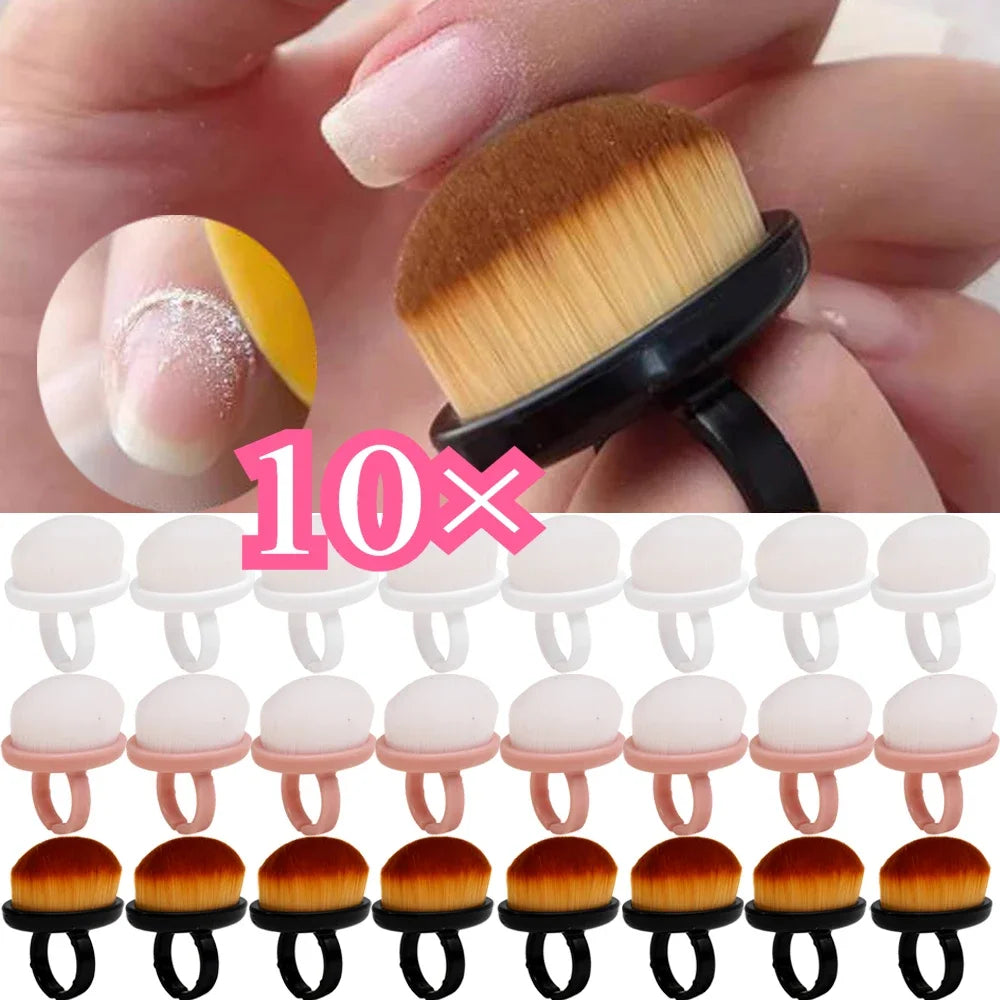10pcs Professional Nail Dust Brush Art Brush Remove Gel Polish Powder Cleaning Tool Beauty Makeup Brushes Manicure Accessories