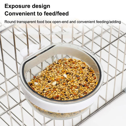 Bird Feeding Bowl Detachable Transparent Plastics Bowl Food Cup For Cage Convenient Hanging Parrots Water Feeder Pet Supplies