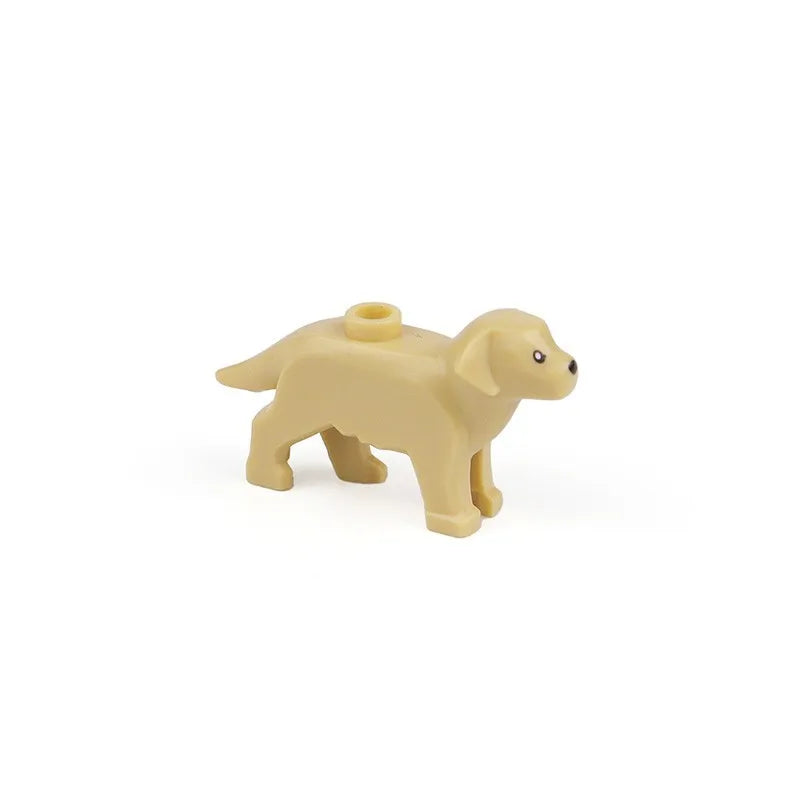 City Animal Zoo Farm Series Building Blocks Street View Panda Brown Bear Cat Pig Long Wool Sheep Cow Cattle Pet Bricks Toys Kids