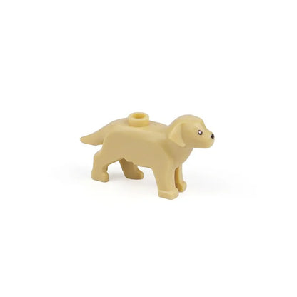 City Animal Zoo Farm Series Building Blocks Street View Panda Brown Bear Cat Pig Long Wool Sheep Cow Cattle Pet Bricks Toys Kids