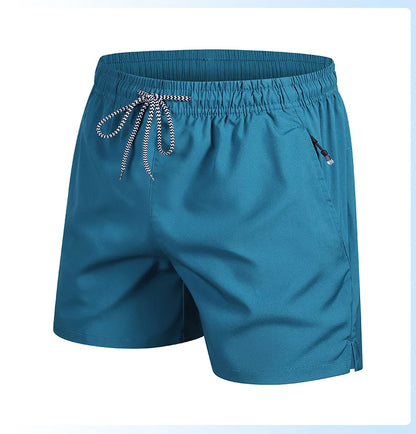 2025 New Summer Men's Beach Shorts Beach New Models Solid Color Fashion Leisure Comfortable Elastic Waist Double Pockets Cool