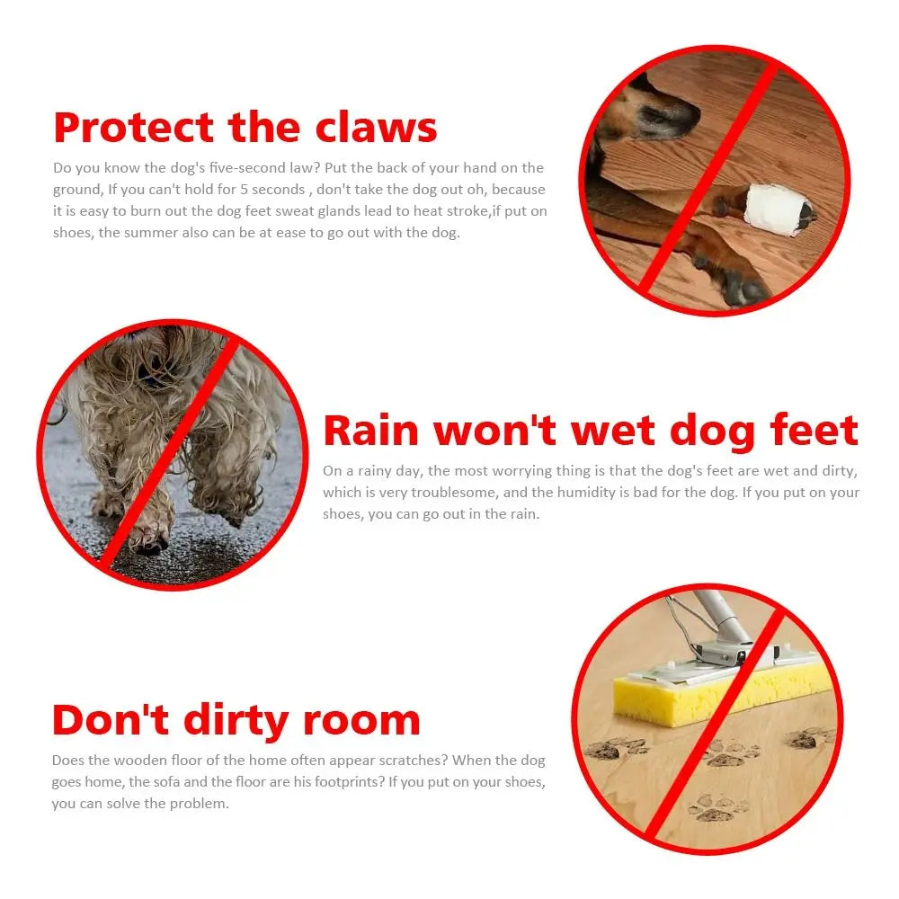 Safe Anti-slip with Reflective Stripe Hot Pavement Mesh for Poodle Yorkshire Pet Supplies Dog Shoes Pet Rain Boots Dog Boots