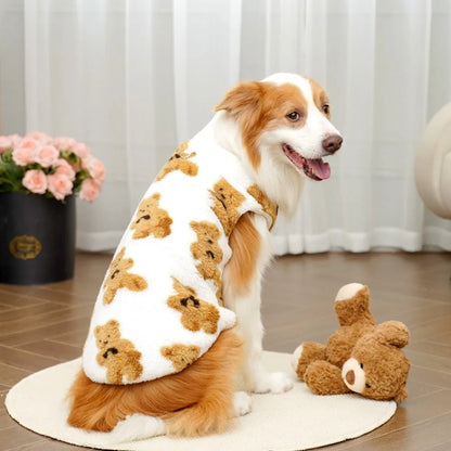 New XS-9XL Winter Puppy Clothes Warm Fleece Dog Sweater Dog Vest Cute Bear Pattern Pet Supplies Vest Pitbull New Year's Gift