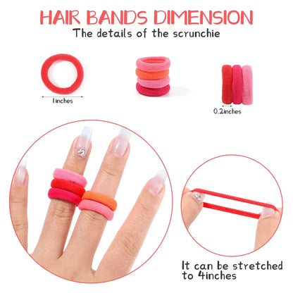 20/50/100PCS Colorful Basic Nylon Ealstic Hair Ties for Girls Ponytail Hold Scrunchie Rubber Band Kids Basic Hair Accessories