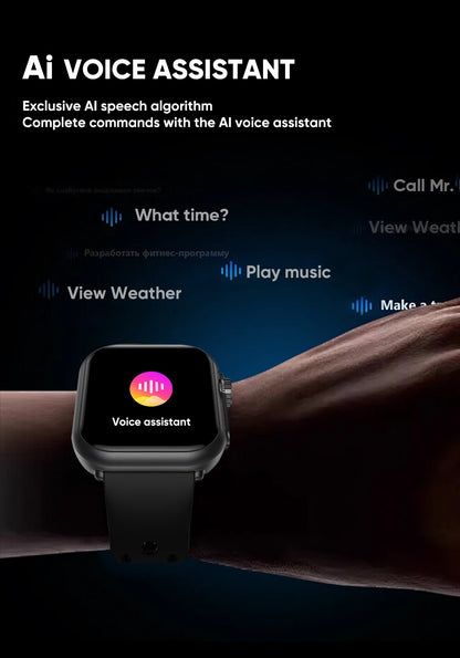 LIGE New 1000mAh Big Battery Smart Watch Full Touch Bluetooth Call Men's Watches 100+ Sports Mode Heart Rate Monitor Smartwatch