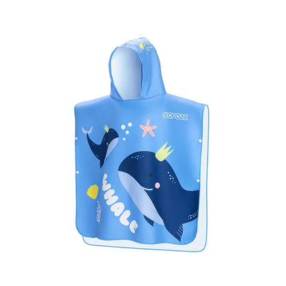 COPOZZ Children Changing Poncho Teen Soft Beach Cloak Hooded Cloak Bath Towel Quick Dry Microfiber Swimming Bathrobe