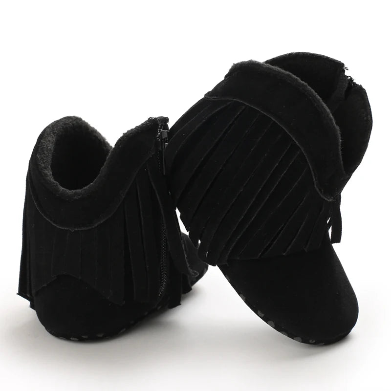 Fashionable Tassel Baby Boots Autumn Winter Casual Comfortable Shoes for Boys And Girls 0-18 Months Walking Shoes