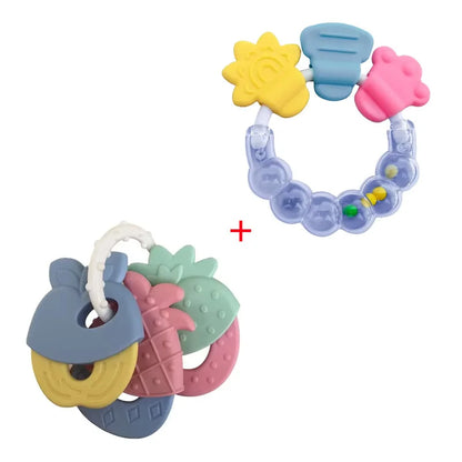 Silicone Teethers for Baby Things Newborn Chews Food Grade Teethers Training Bed Toy  Baby fruit item Feeding Infant Rattle