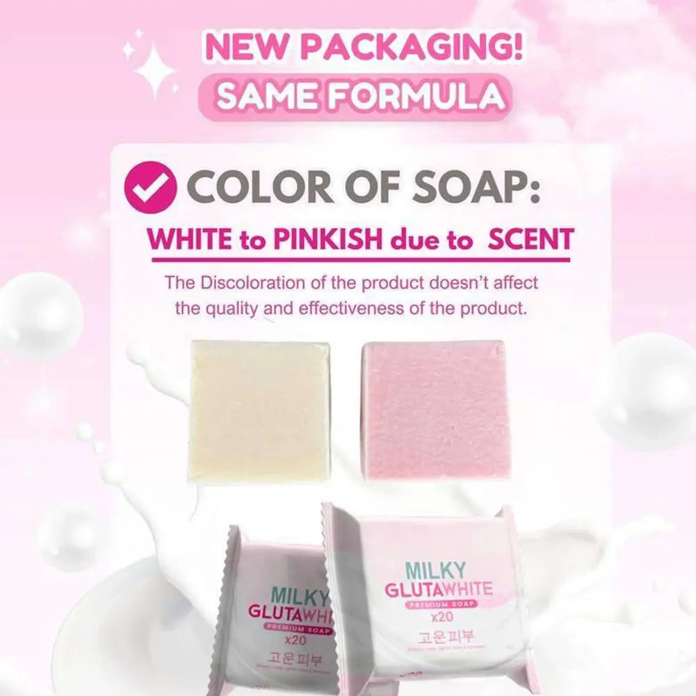 1/3PCS Korean MILKY GLUTAWHITE Premium Soap 70g Deep Cleansing Nourishing Rich Foam Soap Efficient Body Face Cleansing Care