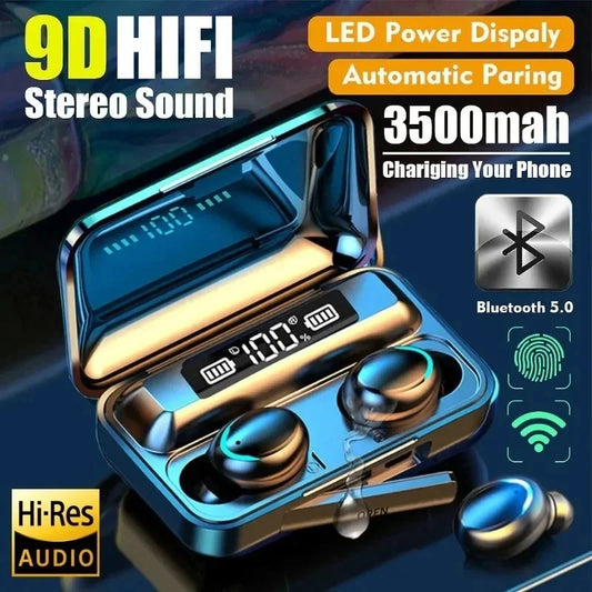 New TWS F9 Wireless Bluetooth Headset 5.0 Earphones Bluetooth Headphones with Mic Earbuds 2000mAh Charger Box LED Display Fone