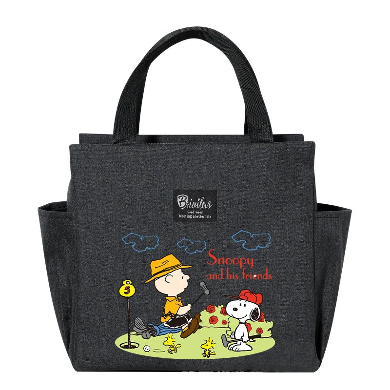 Snoopys Portable Lunch Drink Carrier Insulated Bag Fresh Cooler Pouch Food Thermal Box Tote Picnic Container Bags Cute Kids Gift