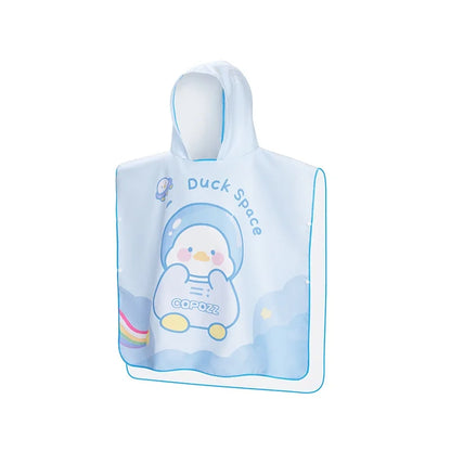 COPOZZ Children Changing Poncho Teen Soft Beach Cloak Hooded Cloak Bath Towel Quick Dry Microfiber Swimming Bathrobe