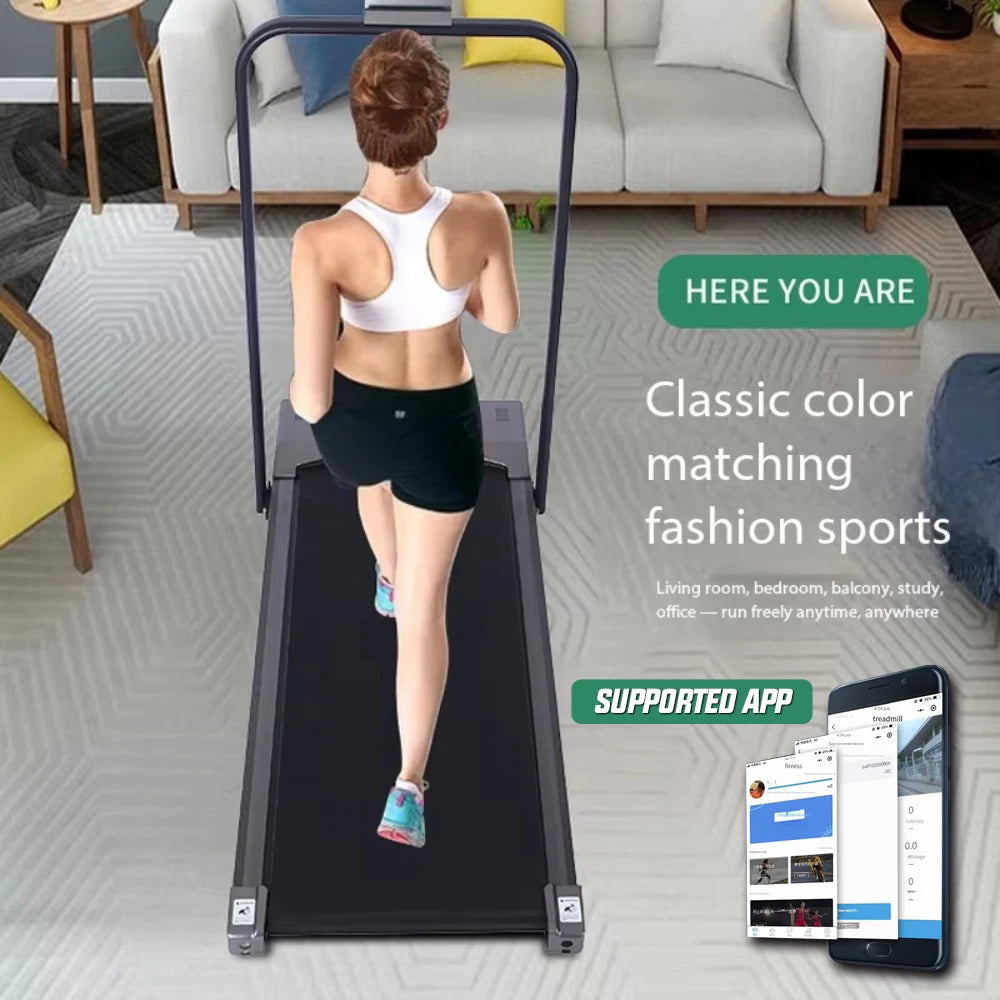 Household Flat Treadmill Indoor Mini Folding Silent Electric Shock-absorbed Flat Treadmill Simple Walking Pad Fitness Equipment