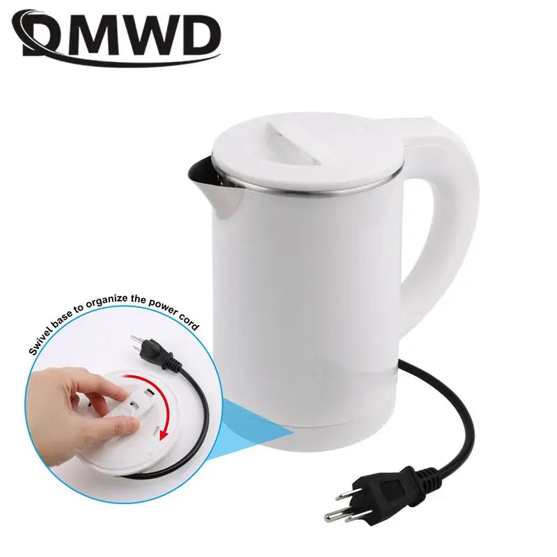 110V 220V Electric Kettle 0.6L Seamless 304 Stainless steel liner Fast heating Mini Teapot Water heater Coffee maker for Travel