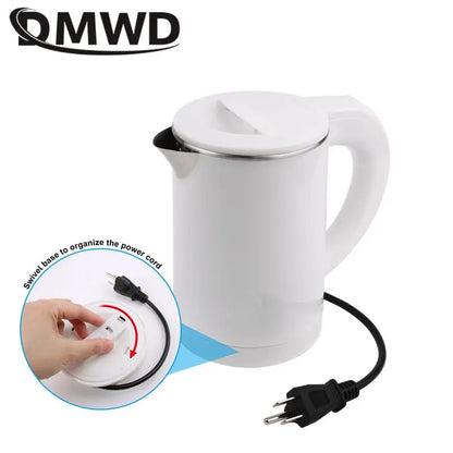 110V 220V Electric Kettle 0.6L Seamless 304 Stainless steel liner Fast heating Mini Teapot Water heater Coffee maker for Travel