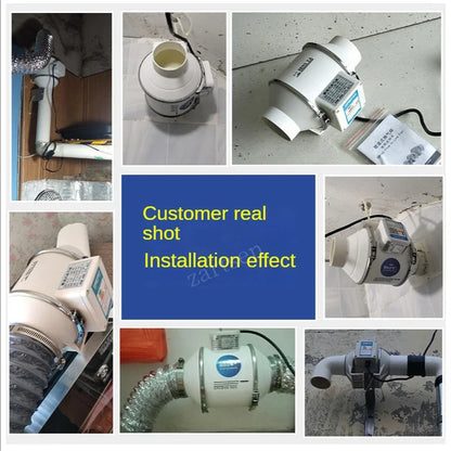 3/4/5/6Inch Industrial Exhaust Fan 220V Grow Silent Pipe Duct Bathroom Extractor Ventilation Kitchen Toilet Wall Air Ventilator