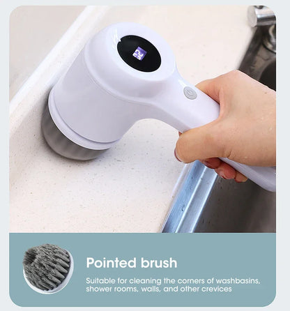 2025 Cordless Electric Spin Scrubber - 5 Brush Heads, IPX7 Waterproof, Rechargeable Bathroom Cleaner for Tile/Shower/Grout