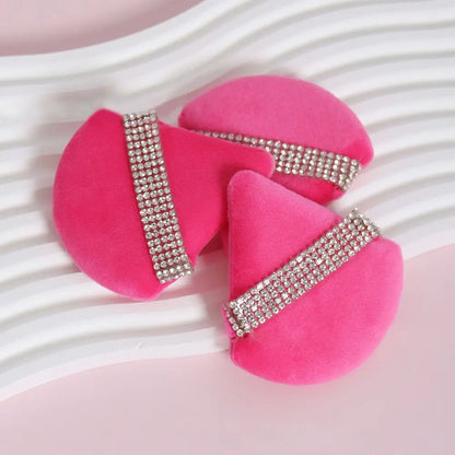 New Diamond Triangle Powder Puff Sponge Velvet Triangle Powder Puff Facial Beauty Soft Smooth Face Makeup Tool Makeup Sponge