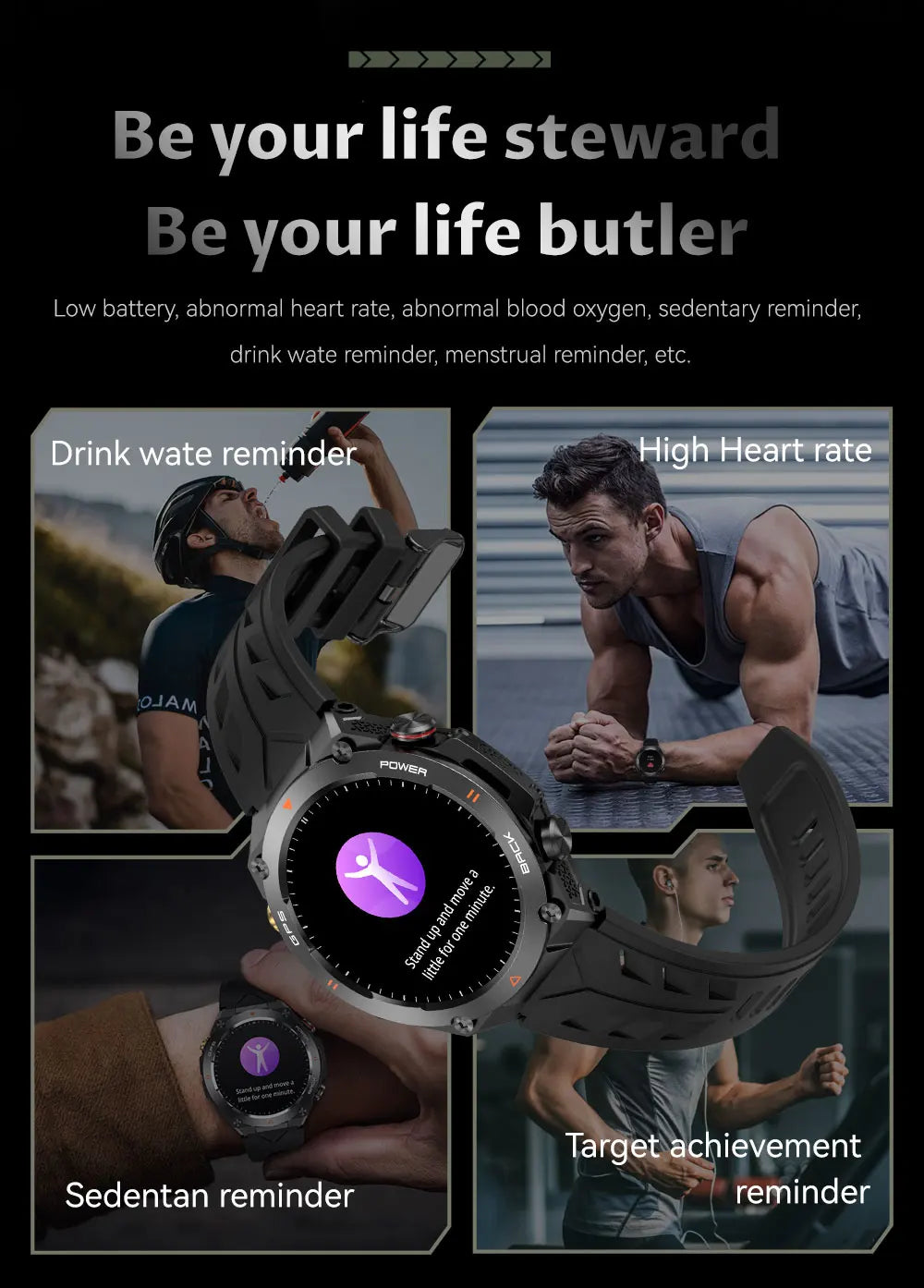 2025 GPS New Men Dual-band Positioning Smart Watch Men AMOLED Compass Waterproof 650mAh Battery Military Sport Watches New
