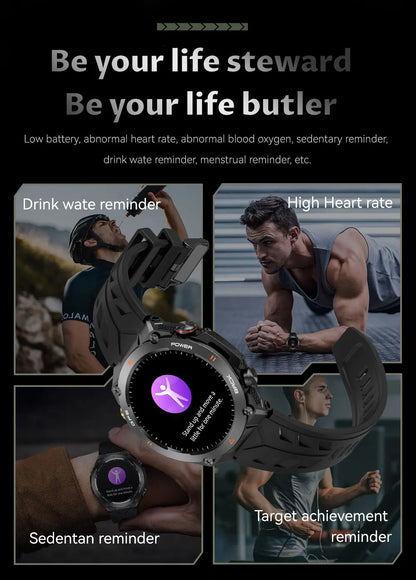 2025 GPS New Men Dual-band Positioning Smart Watch Men AMOLED Compass Waterproof 650mAh Battery Military Sport Watches New