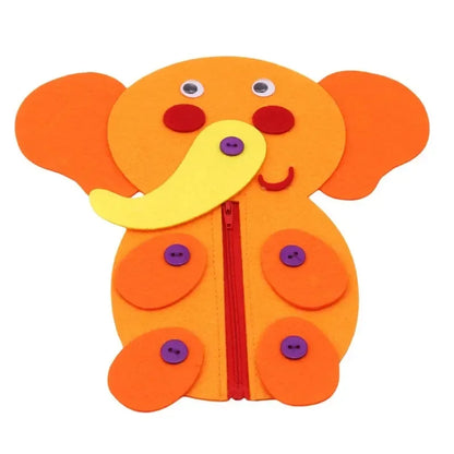 Children's Early Education Toys Animals Theme DIY Fabric Material Package Kids Educational Toy Button Buckle Zipper Teaching Toy