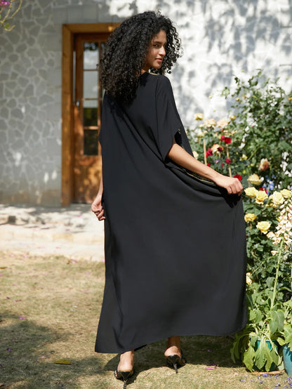 Swimsuit Cover Ups Embroidery V Neck Short Sleeve Swim Cover Up for Women Kaftan Dresses
