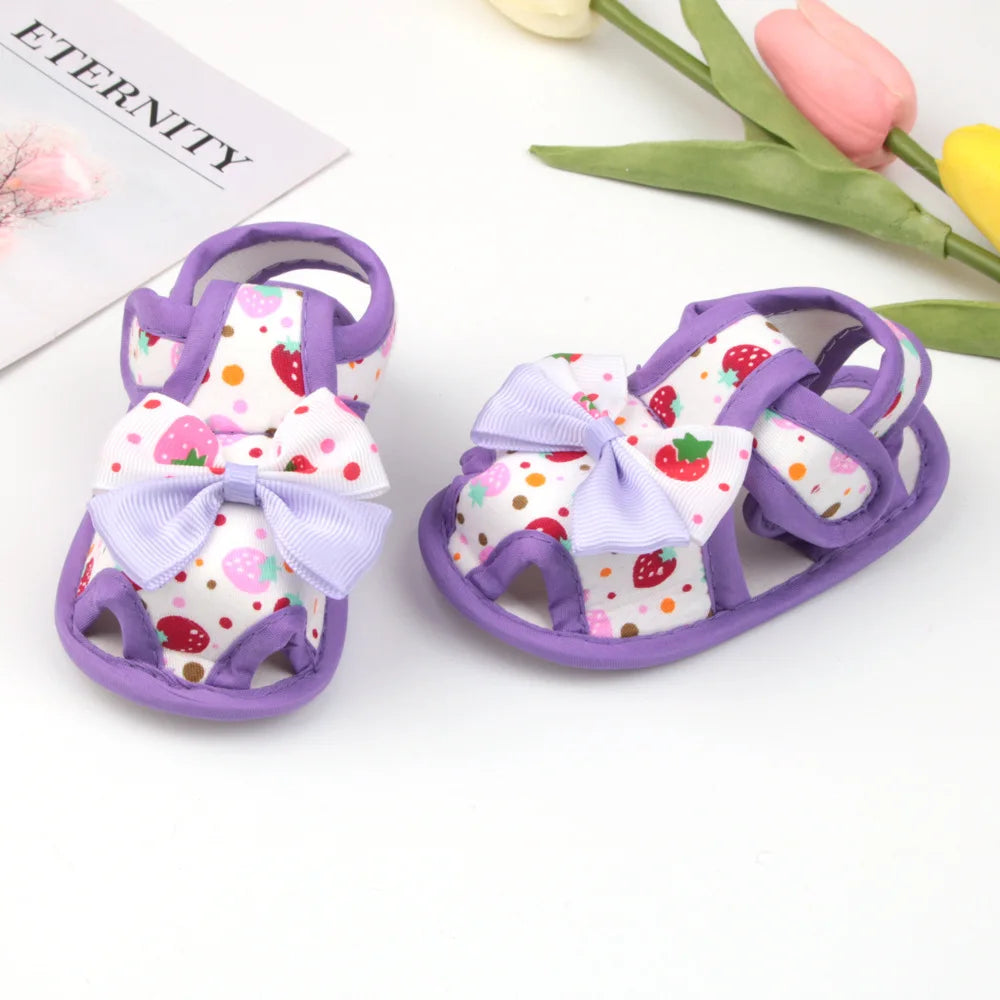New Children Summer Clogs 0-18M Flower Newborn Infant Baby Girl Princess Bowknot Sandals Toddler Soft Crib Walkers Casual Shoes
