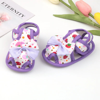 New Children Summer Clogs 0-18M Flower Newborn Infant Baby Girl Princess Bowknot Sandals Toddler Soft Crib Walkers Casual Shoes