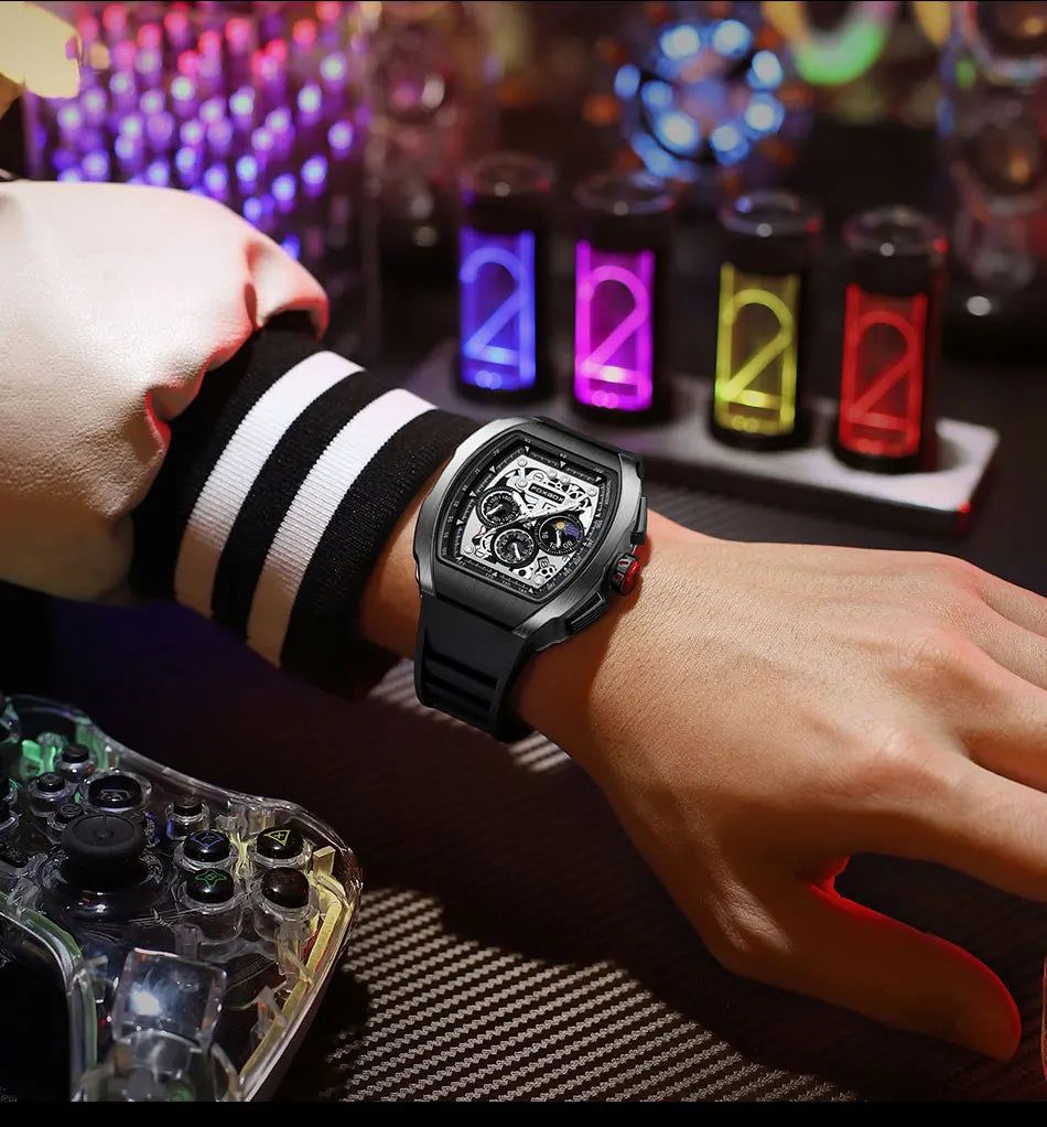 Relogio Masculino FOXBOX Men Watch LIGE Top Brand Luxury Military Square Watch Men Military Waterproof Quartz Watches For Men