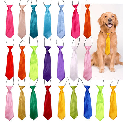 Pet Bowties 30/50/100PCS Dog Tie Collars Bulk Adjustable Dog Bow Ties Solid Color Cat Neckties Pet Supplies For Dogs and Cats