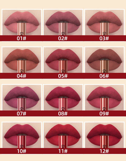 QIBEST Matte Liquid Lipstick Waterproof Long Lasting Lip Gloss Velvet Mate Nude Red Tint Tube Lipsticks Lipgloss Makeup Cosmetic