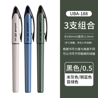 Uni Ball Air Micro Gel Rollerball Pen UBA-188 0.5/0.7MM Japanese Stationery Black Technology Straight Liquid Free Control Ink