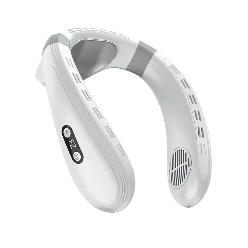 720 Degree Cooling Neck Hanging Fan Rechargeable Semiconductor Cooling Bladeless Mute Fan Portable Wearable Summer Air Cooler